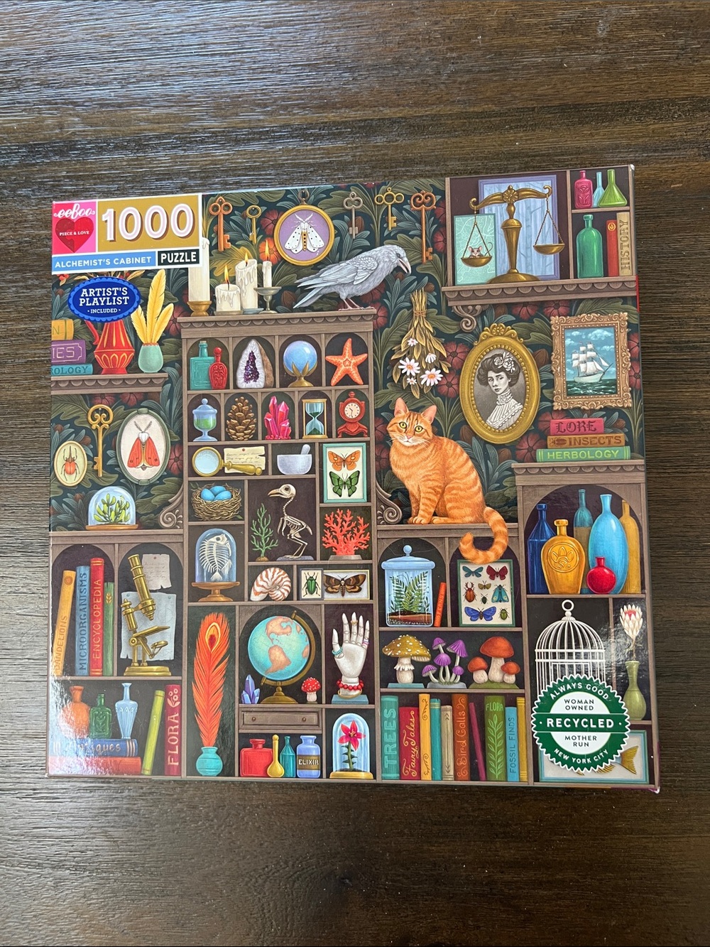 Alchemist's Cabinet 1000-Piece Jigsaw Puzzle – Orange Cat Artwork